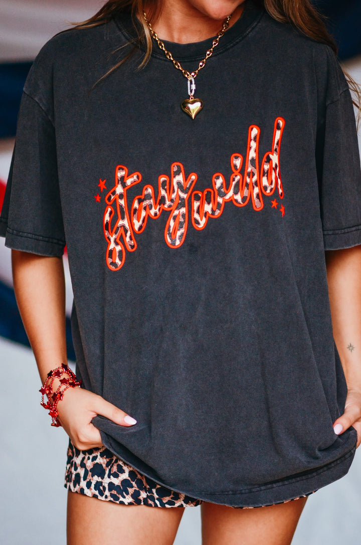 Stay Wild Vintage Black Heavy Tee