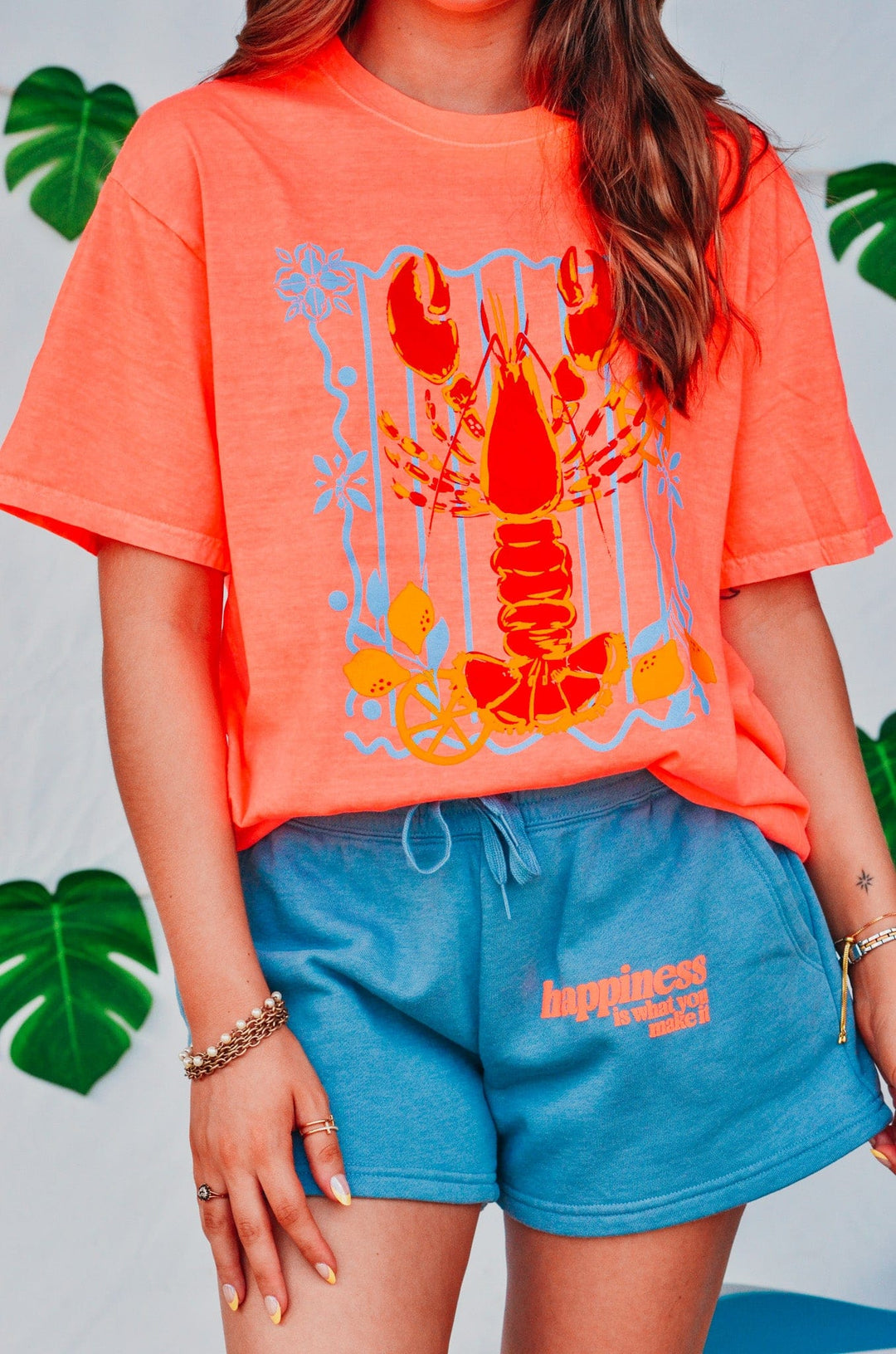 Lobster Life Neon Orange Tee