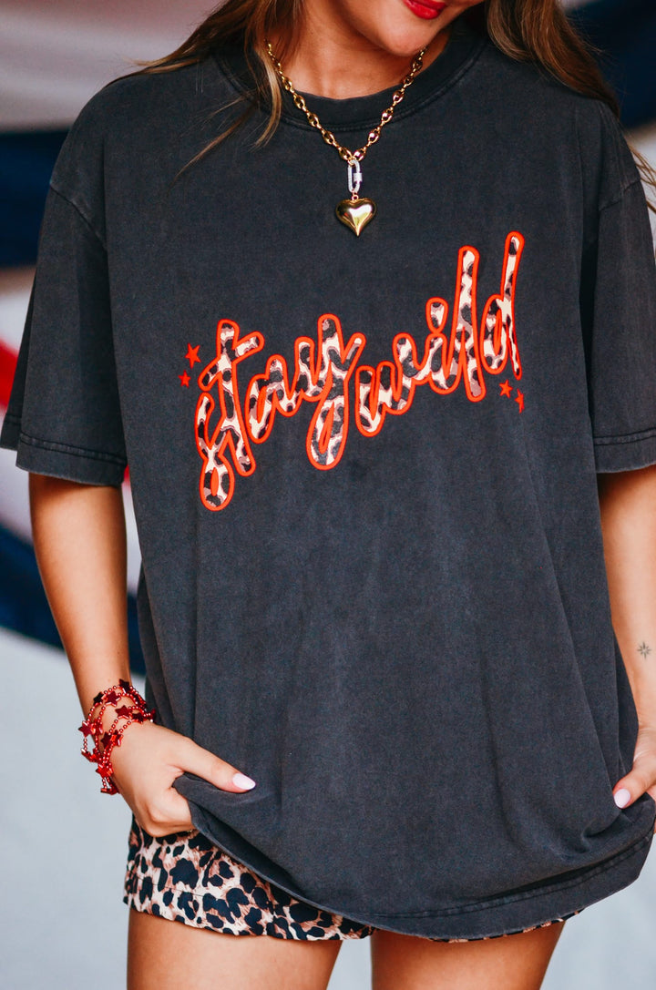 Stay Wild Vintage Black Heavy Tee