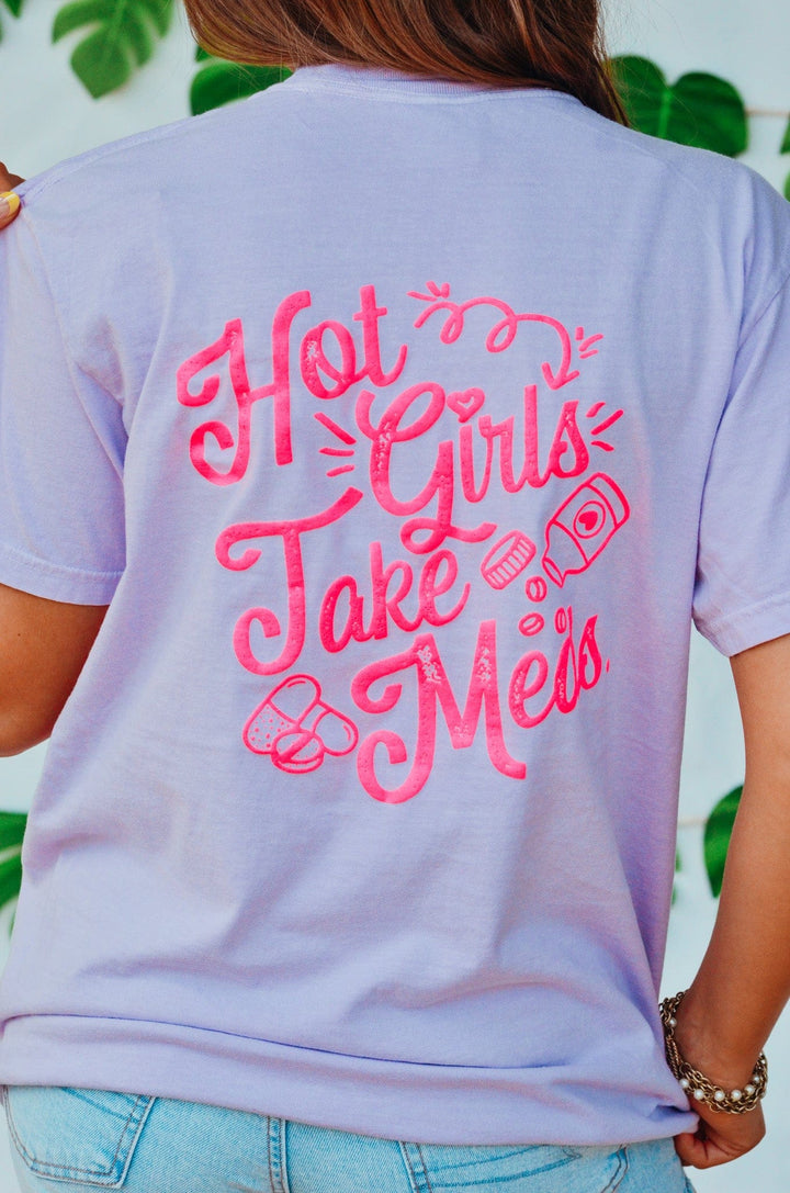 Hot Girls Take Meds Purple Tee