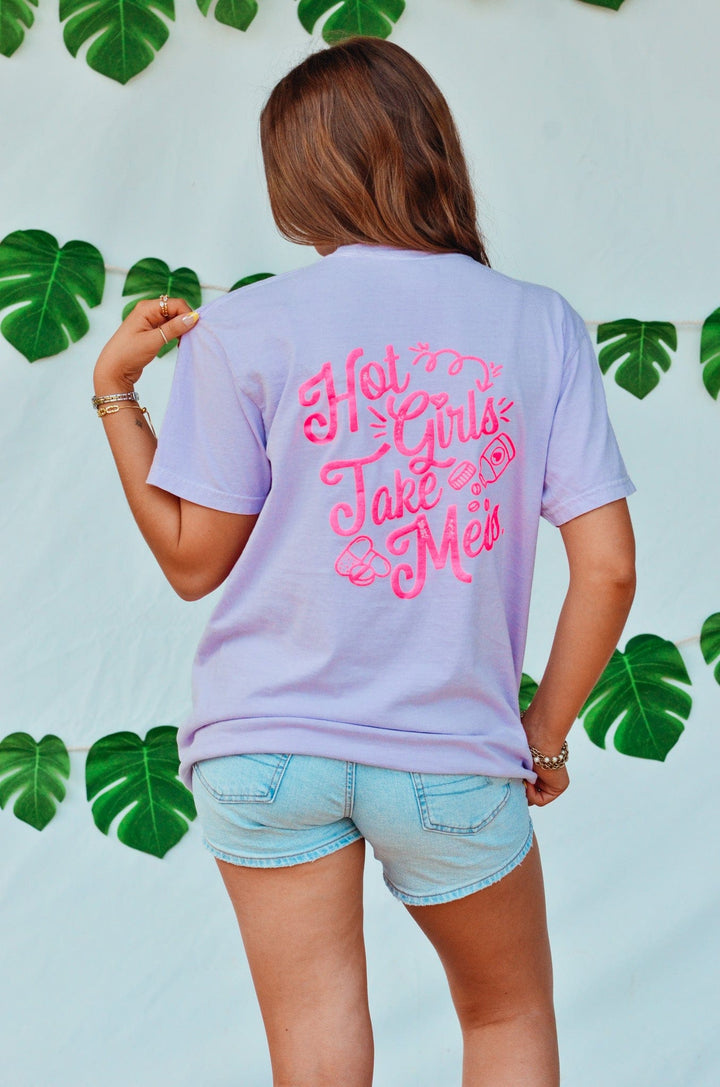 Hot Girls Take Meds Purple Tee