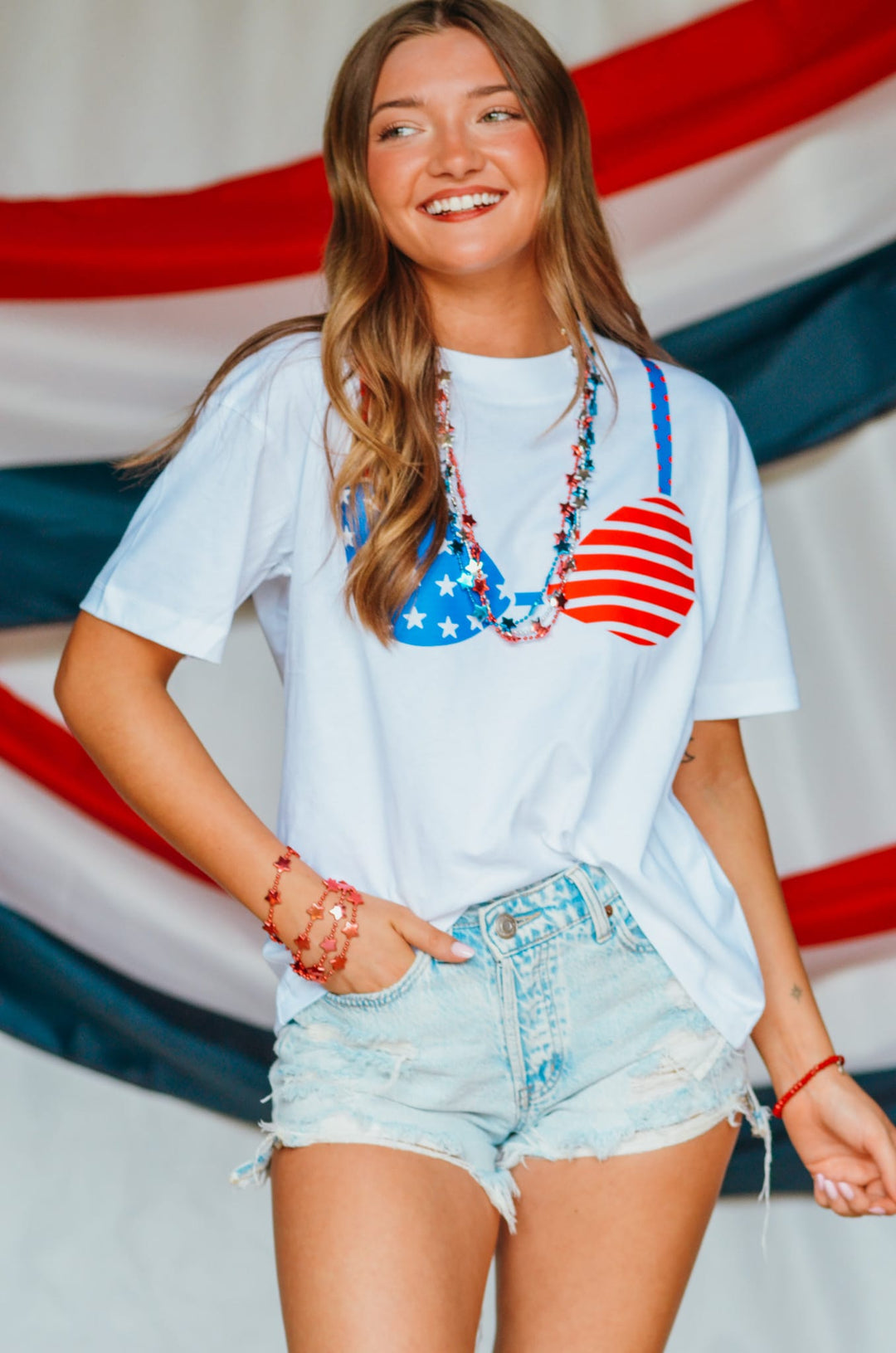 Americana Bikini Boxy Tee