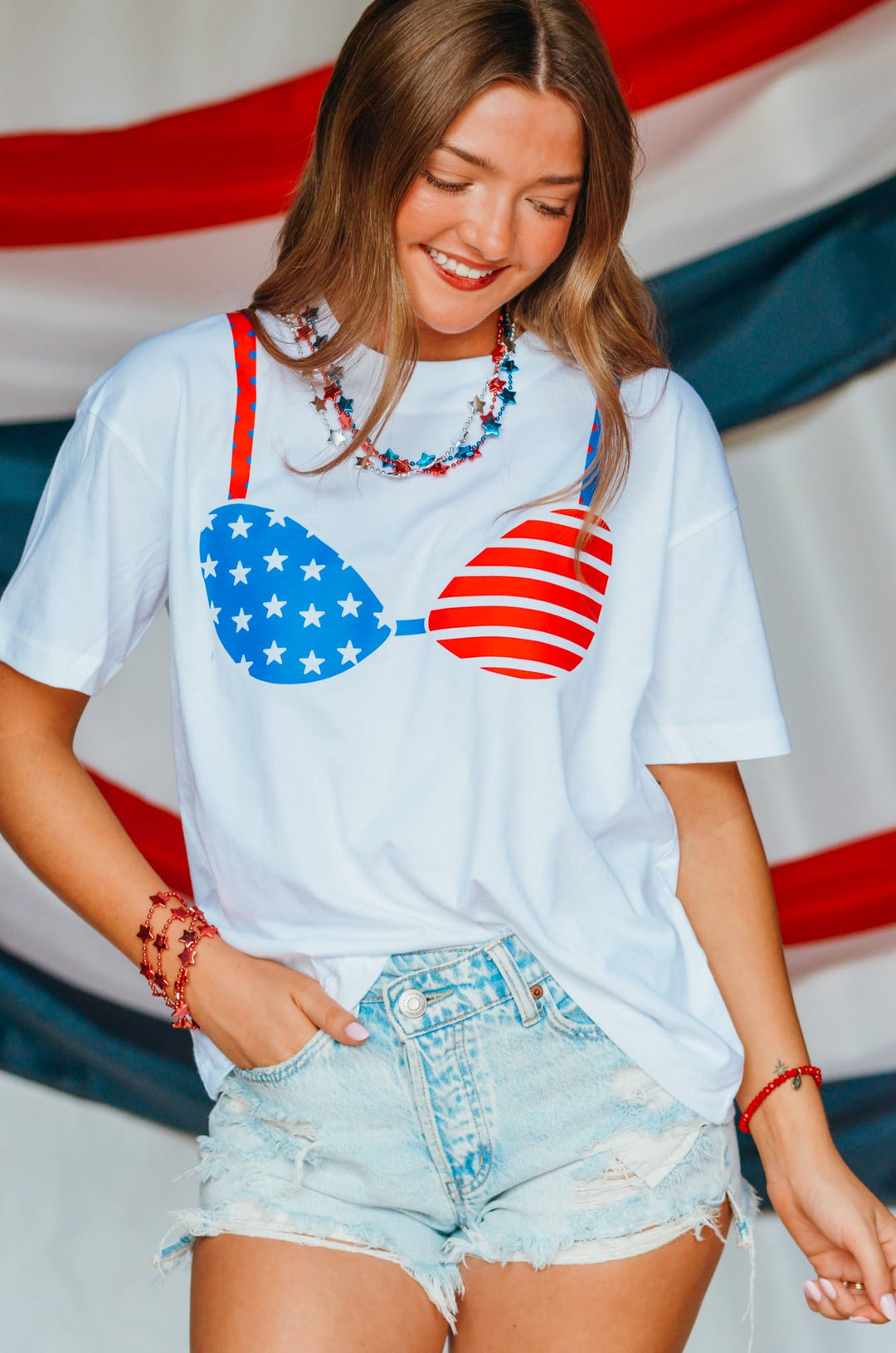 Americana Bikini Boxy Tee