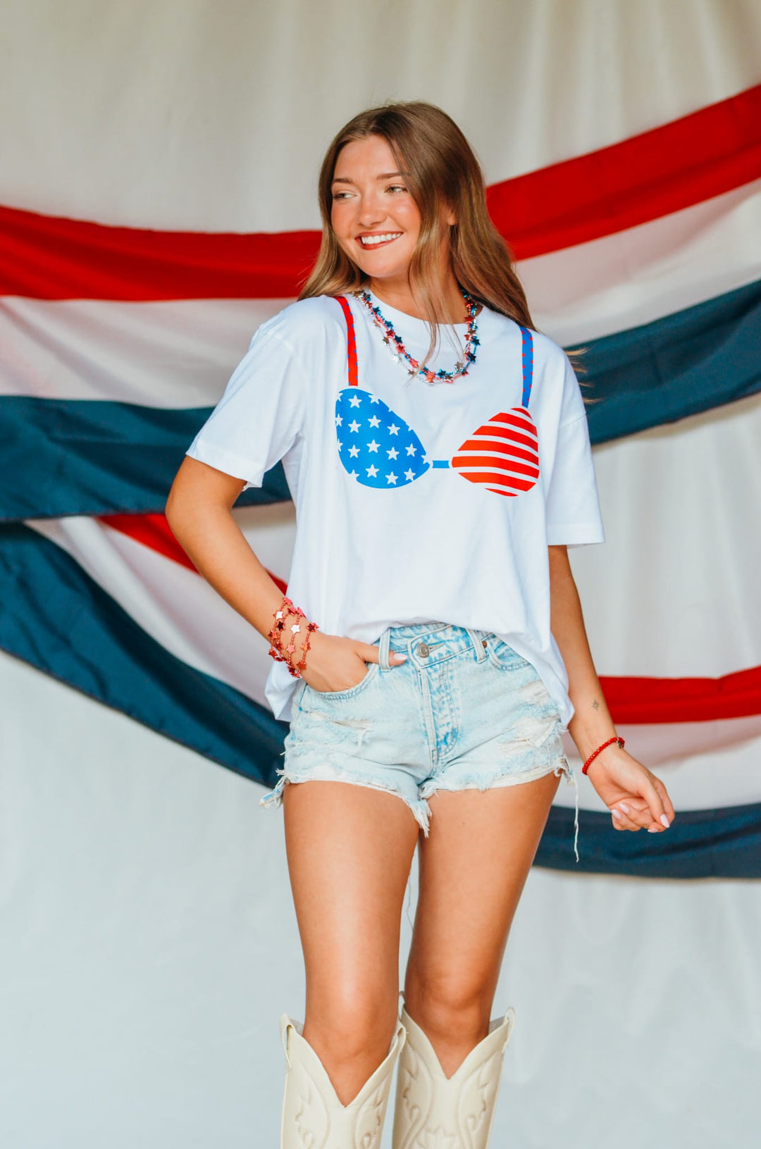 Americana Bikini Boxy Tee