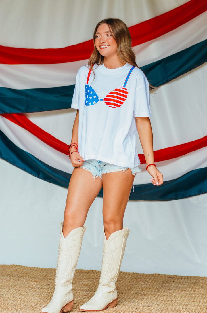 Americana Bikini Boxy Tee