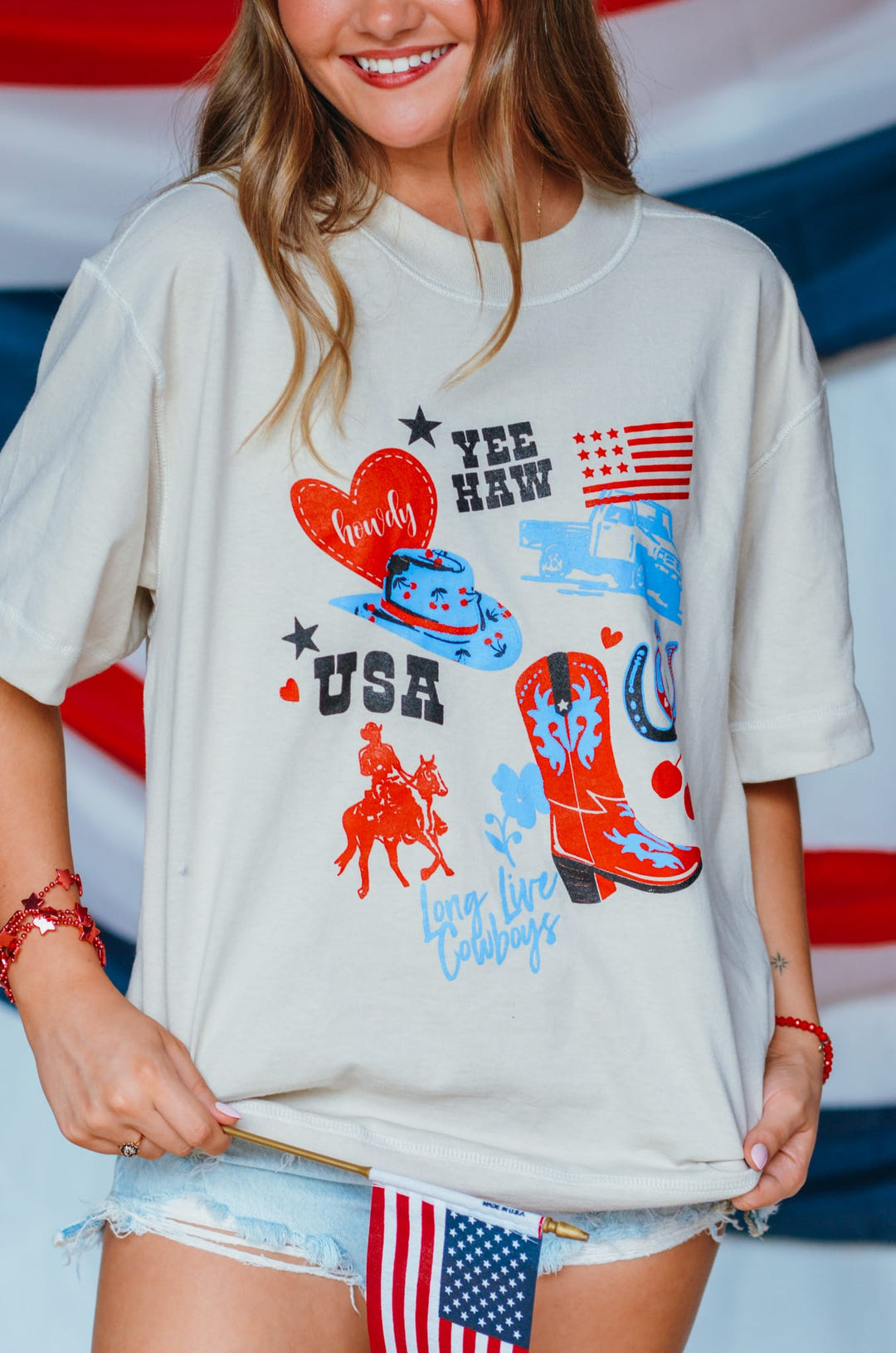Yee Haw Oatmeal Vintage Boxy Tee