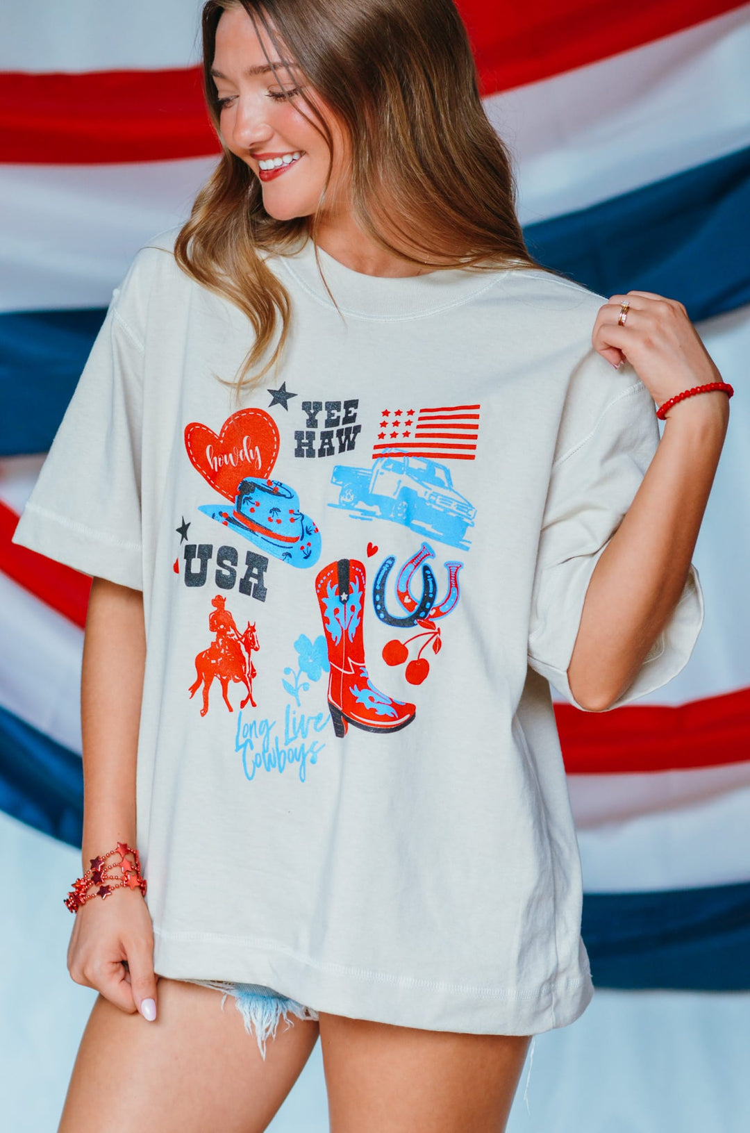 Yee Haw Oatmeal Vintage Boxy Tee