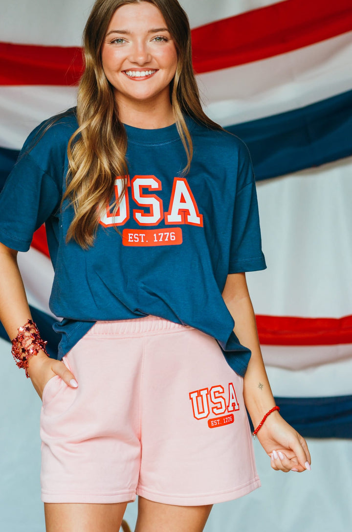 USA Light Pink Shorts