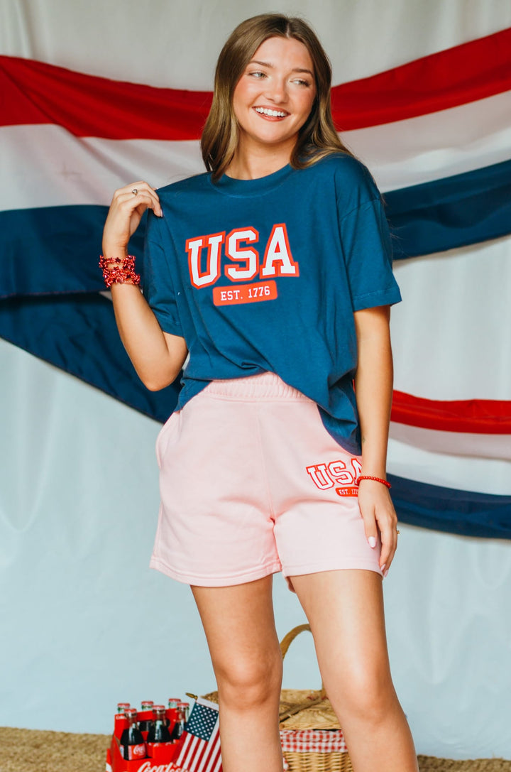 USA Light Pink Shorts