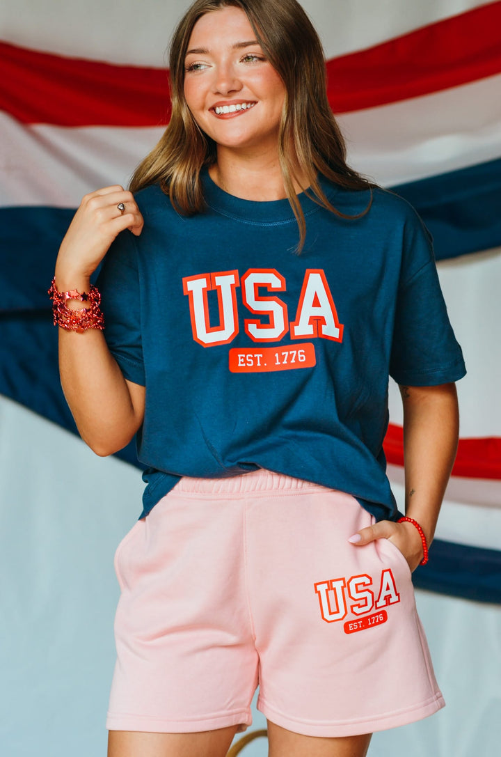 USA Light Pink Shorts