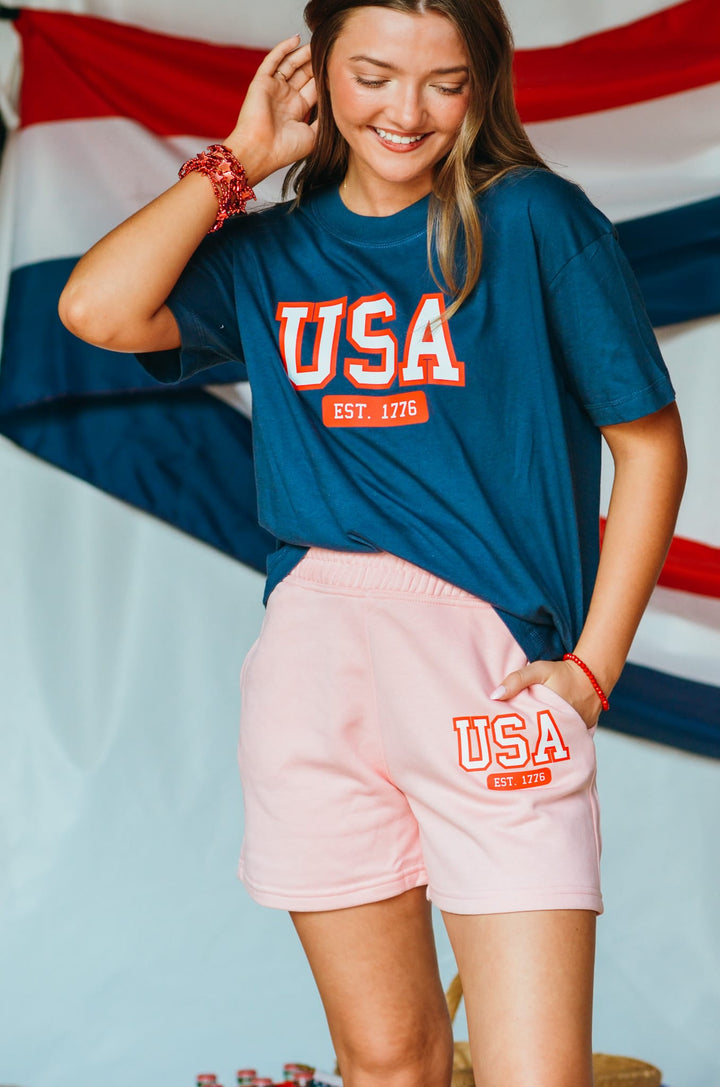 USA Light Pink Shorts