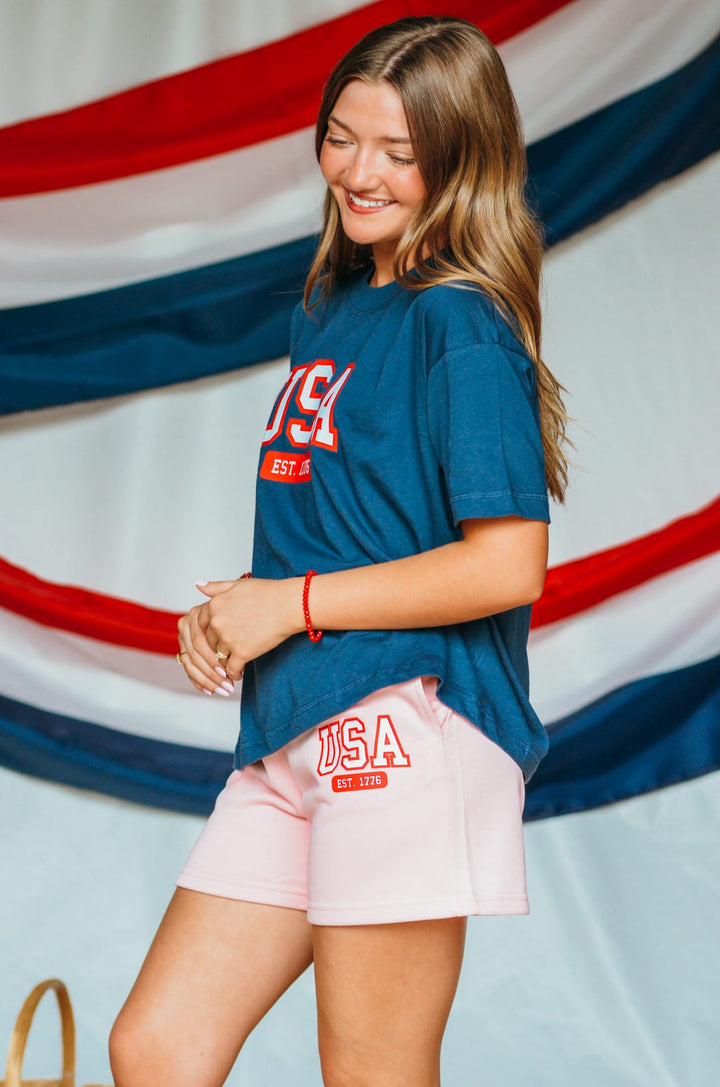 USA Light Pink Shorts