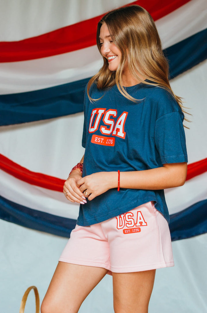USA Light Pink Shorts