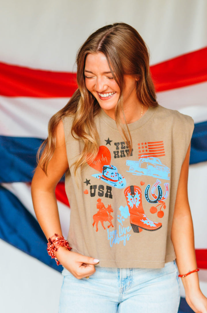 Yee Haw USA Muscle Tee