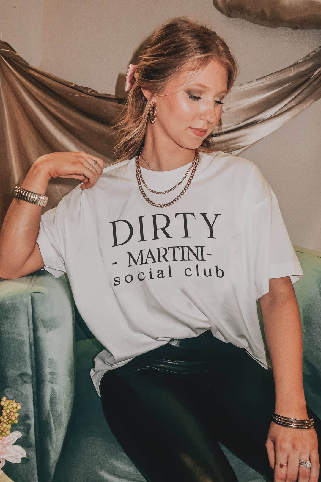 Dirty Martini High Low White Tee