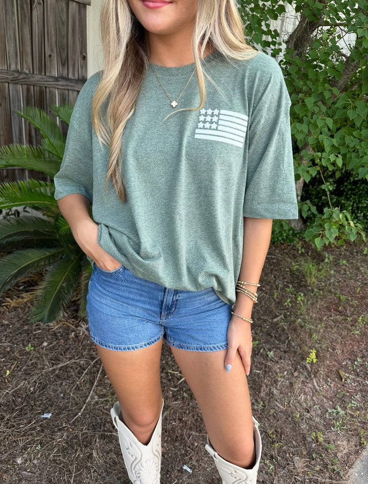 They’re Not Like Us Heather green tee