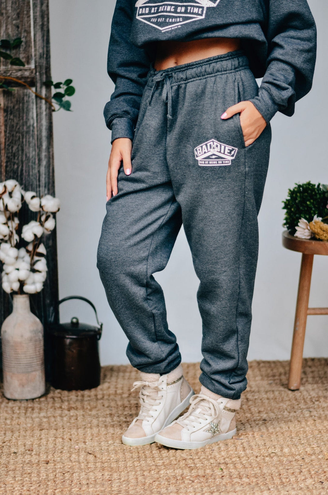 Baddie at Being On Time Joggers