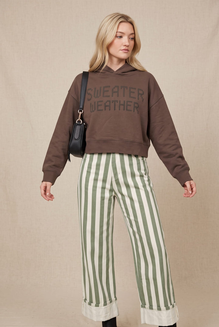 Sweater Weather Cropped Hoodie Sweatshirt