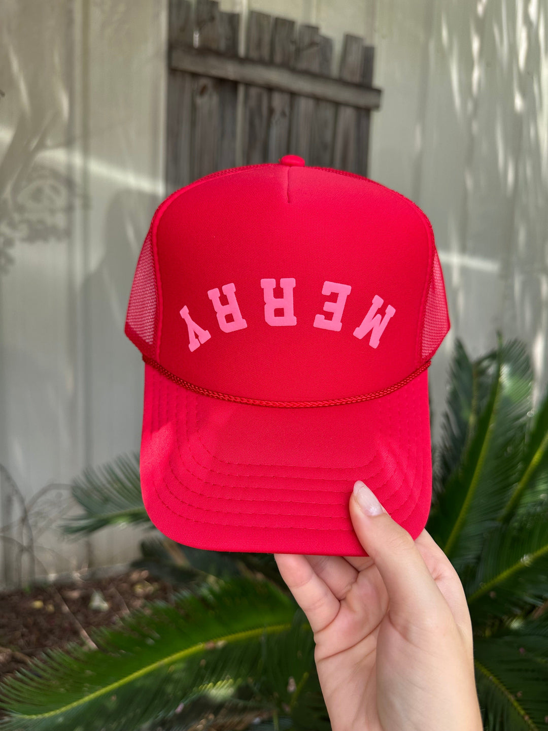 Merry Arch Red Trucker Hat