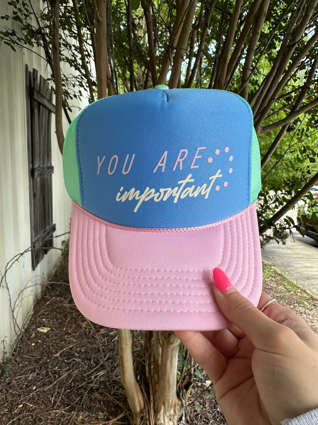 You Are Important Multi Trucker Hat (Carolina Blue)
