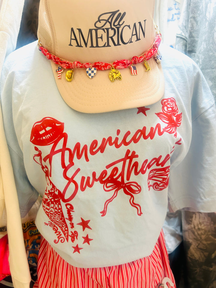 American Sweetheart Lt Blue Heavy Tee