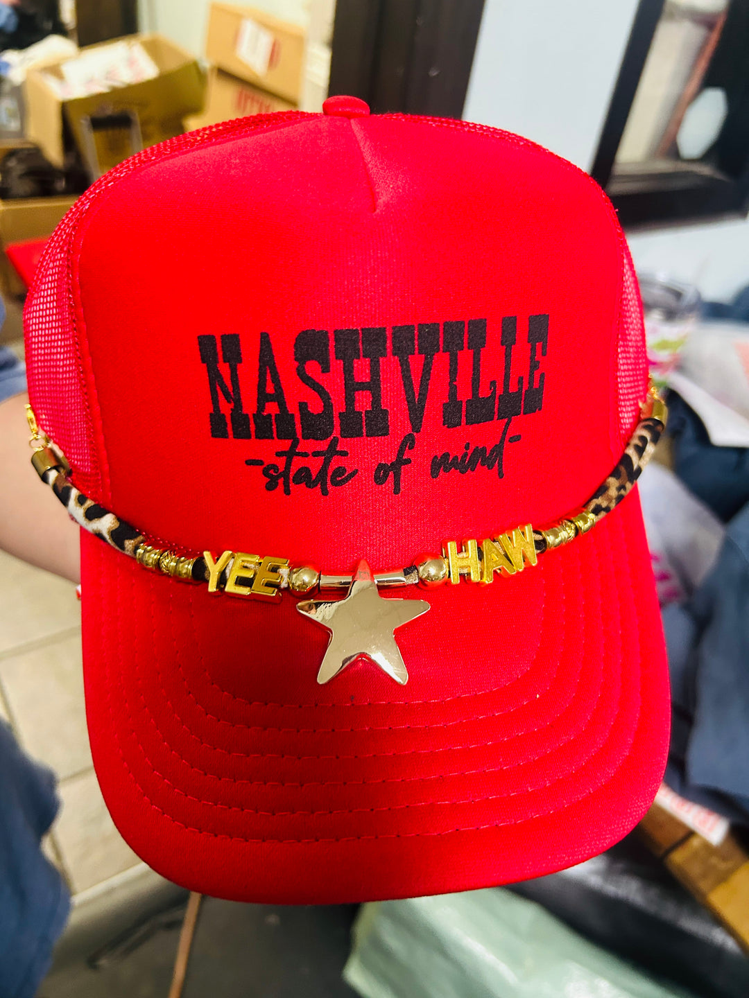 Nashville Red Trucker Hat