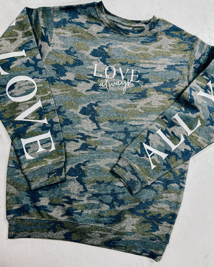 All You Need Is Love Camo Sweatshirt