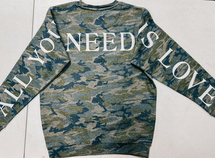 All You Need Is Love Camo Sweatshirt