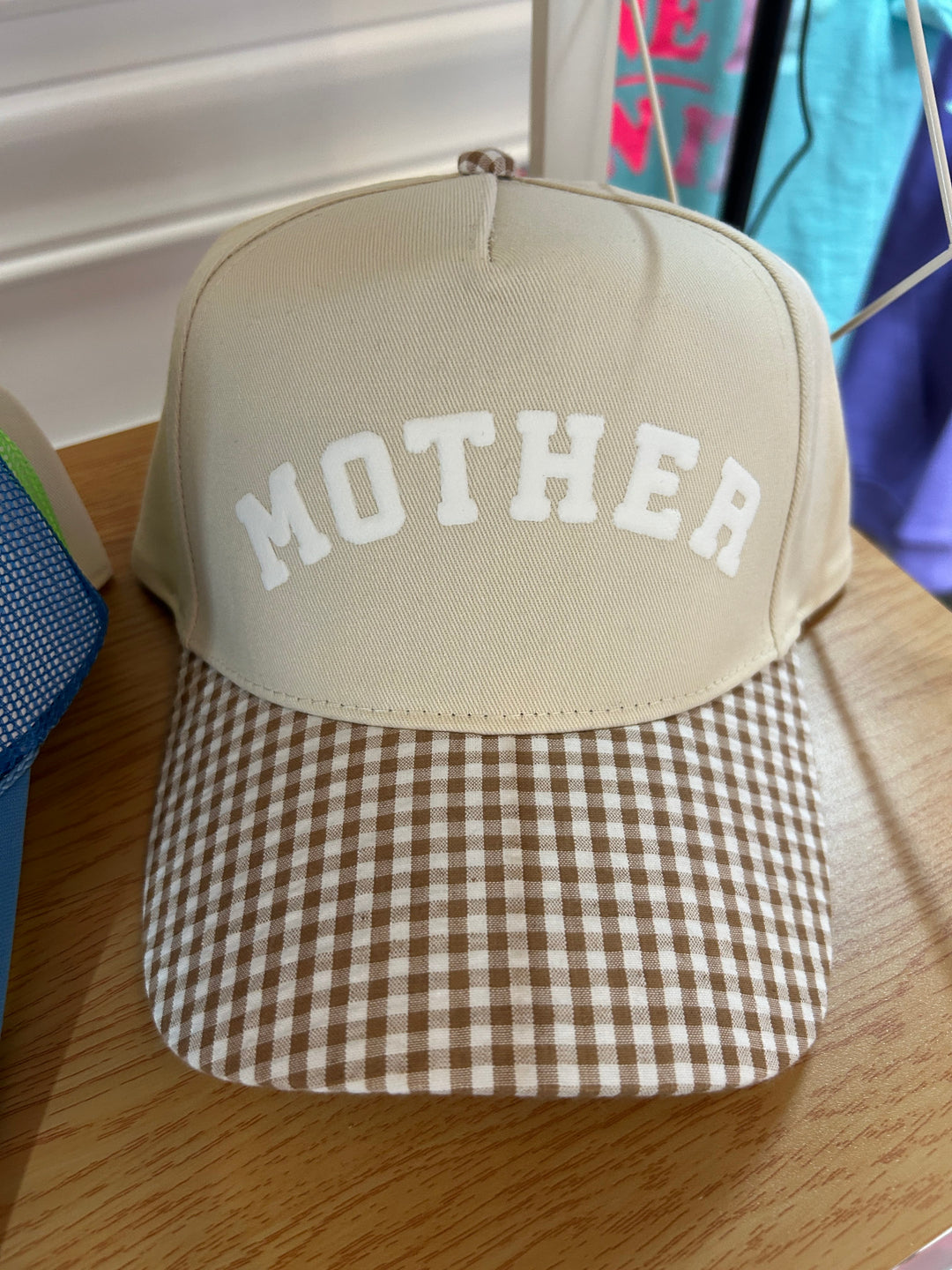 Mother Khaki/Brown Checkered Trucker Hat