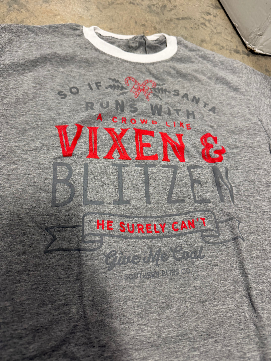 Vixen and Blitzen Gray Jersey tee