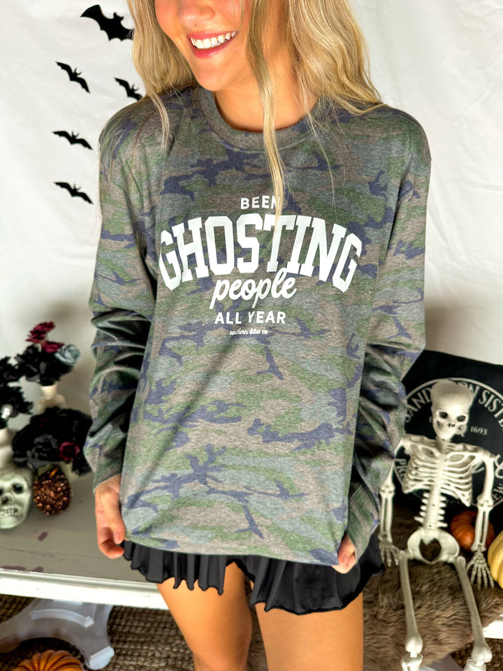 Been Ghosting People All Year Camo Longsleeve