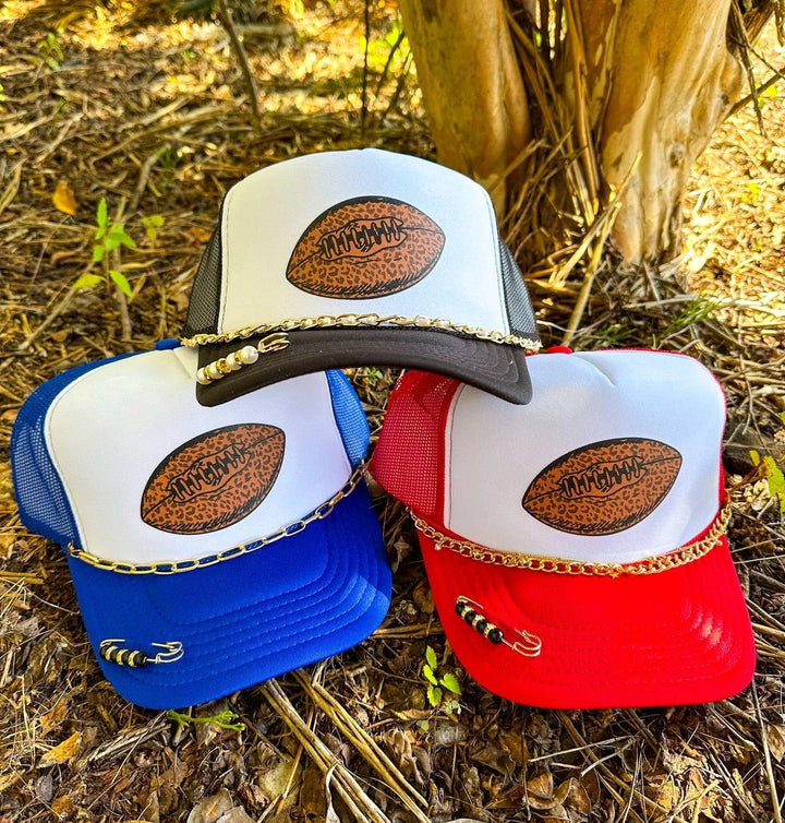 Leopard Football Royal & White Trucker Hat