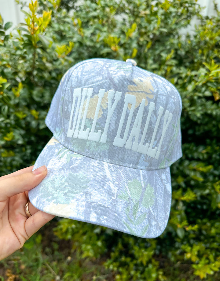 Dilly Dally Full Washed Camo Canvas Trucker Hat