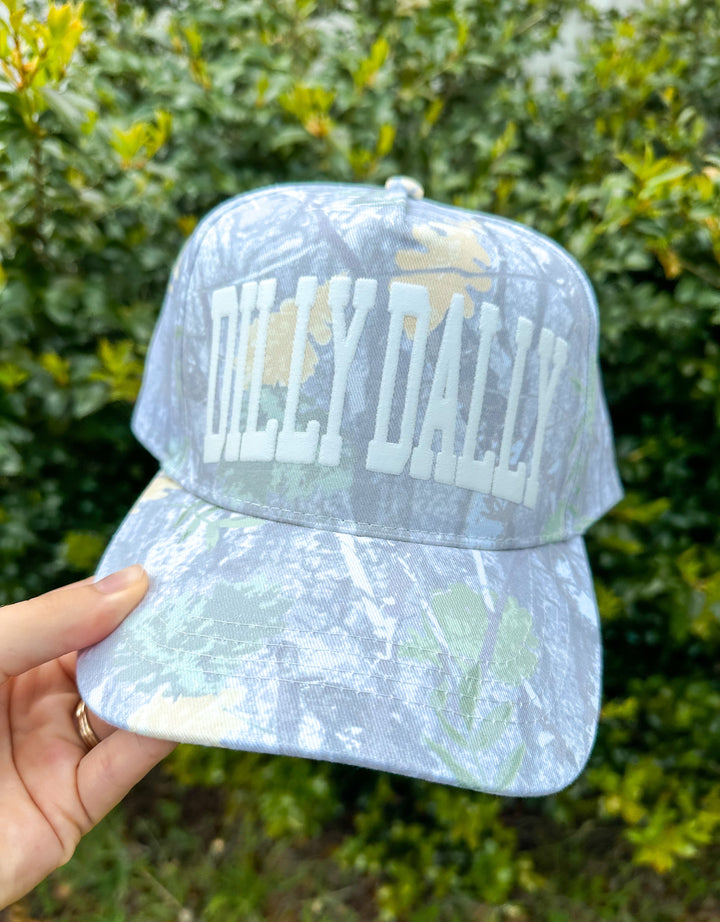 Dilly Dally Full Washed Camo Canvas Trucker Hat