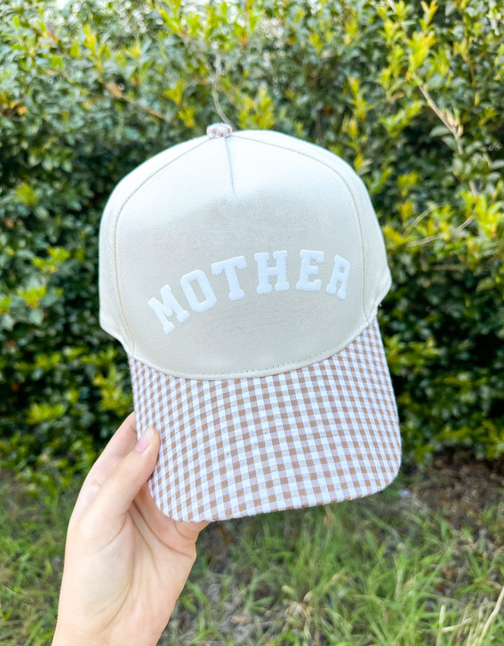Mother Khaki/Brown Checkered Trucker Hat