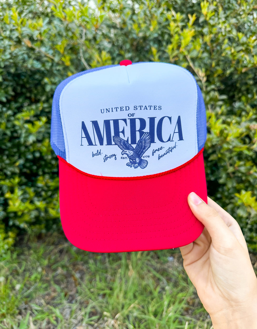 America Eagle Red, White, Blue Trucker