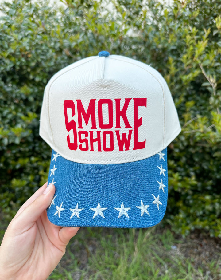 Smoke Show Cream/Dark Denim STAR Canvas Trucker