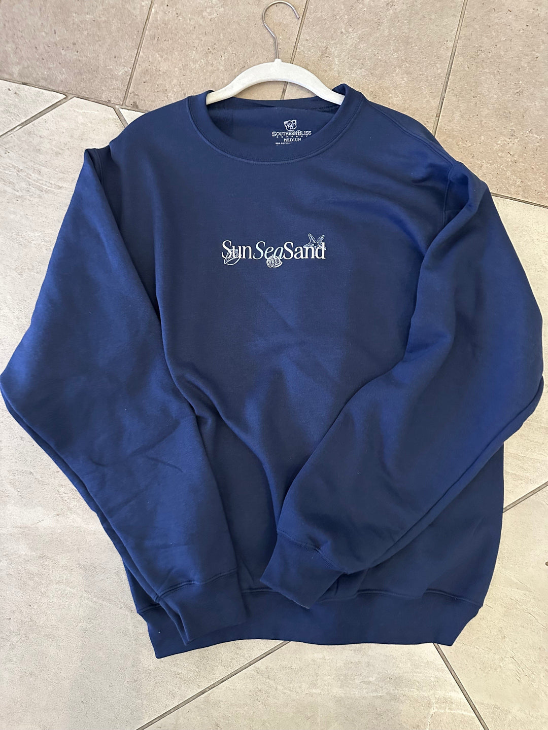 Sun Sea Sand Navy Sweatshirt