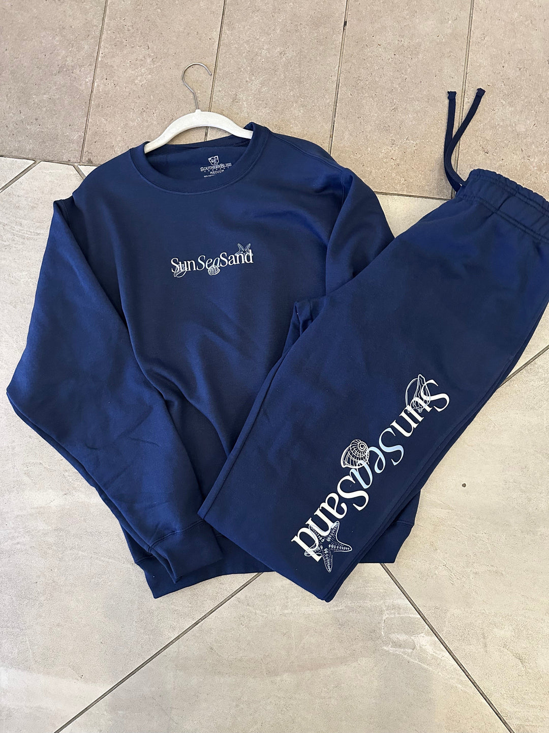 Sun Sea Sand Navy Sweatshirt
