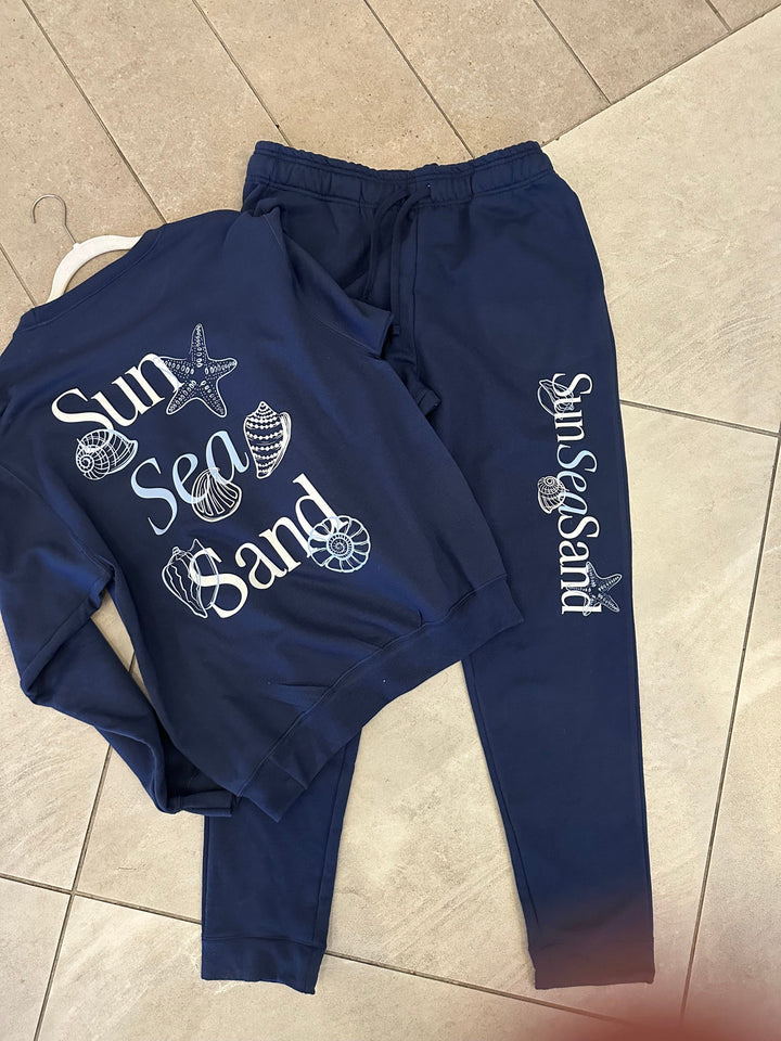Sun Sea Sand Navy Sweatshirt