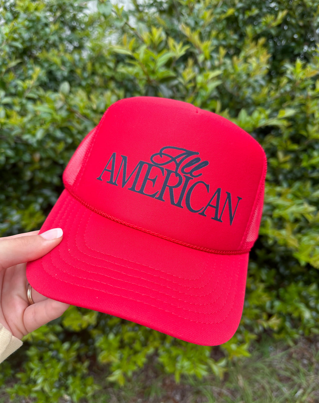 All American Red Trucker Hat