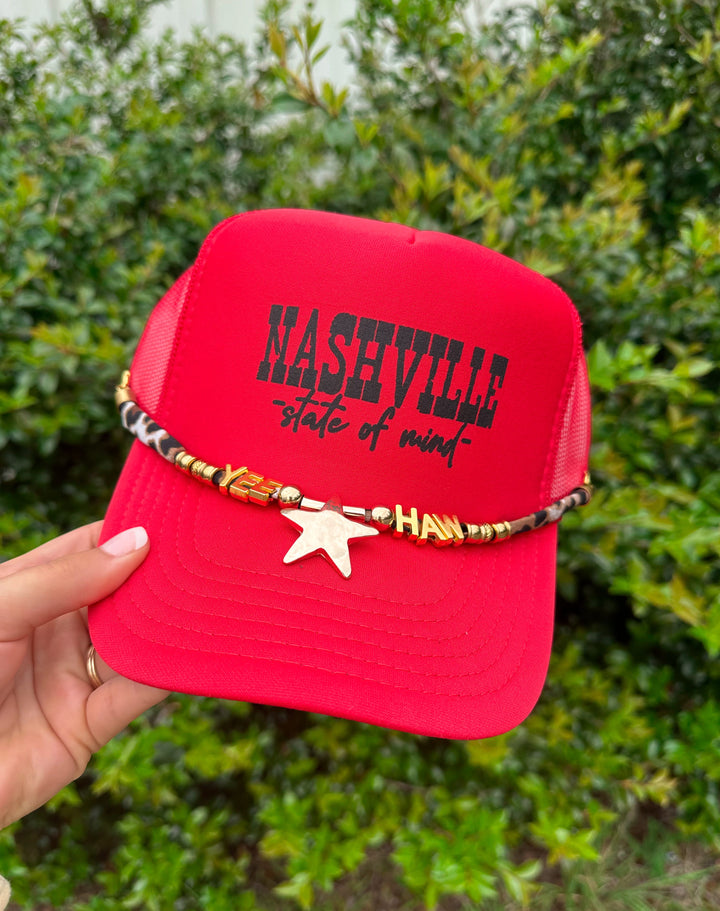 Nashville Red Trucker Hat