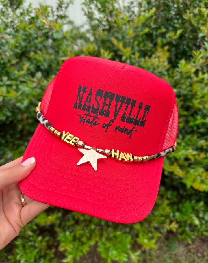 Nashville Red Trucker Hat