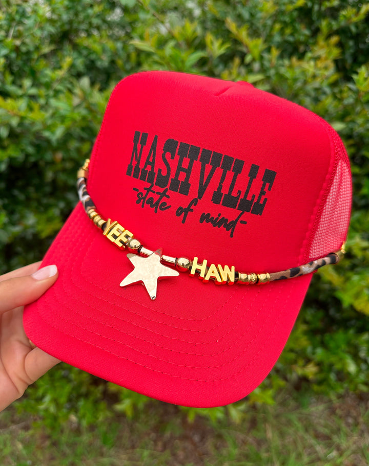 Nashville Red Trucker Hat