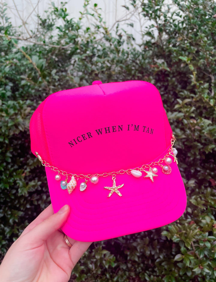 Nicer When I'm Tan Hot Pink Trucker Hat