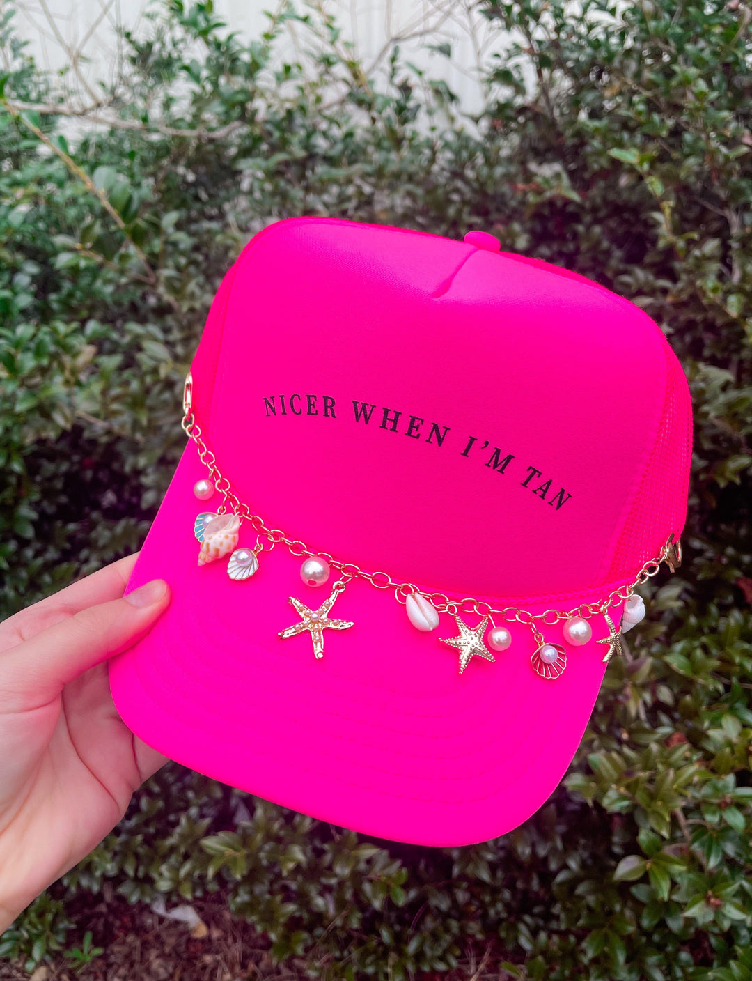 Nicer When I'm Tan Hot Pink Trucker Hat