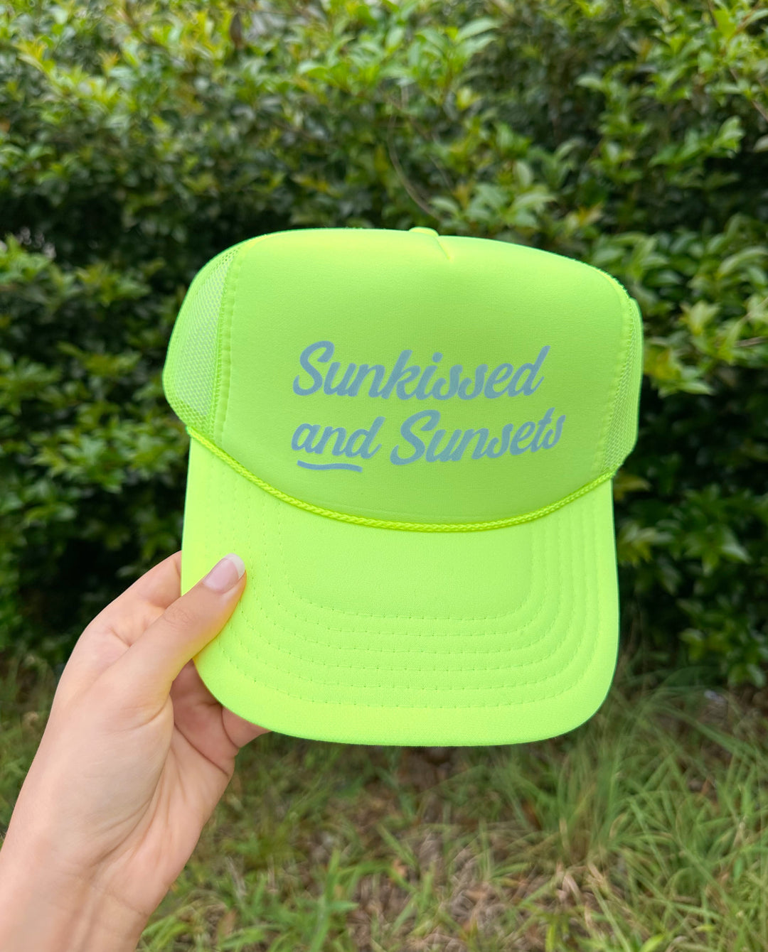 Sunkissed And Sunsets Neon Yellow Trucker Hat