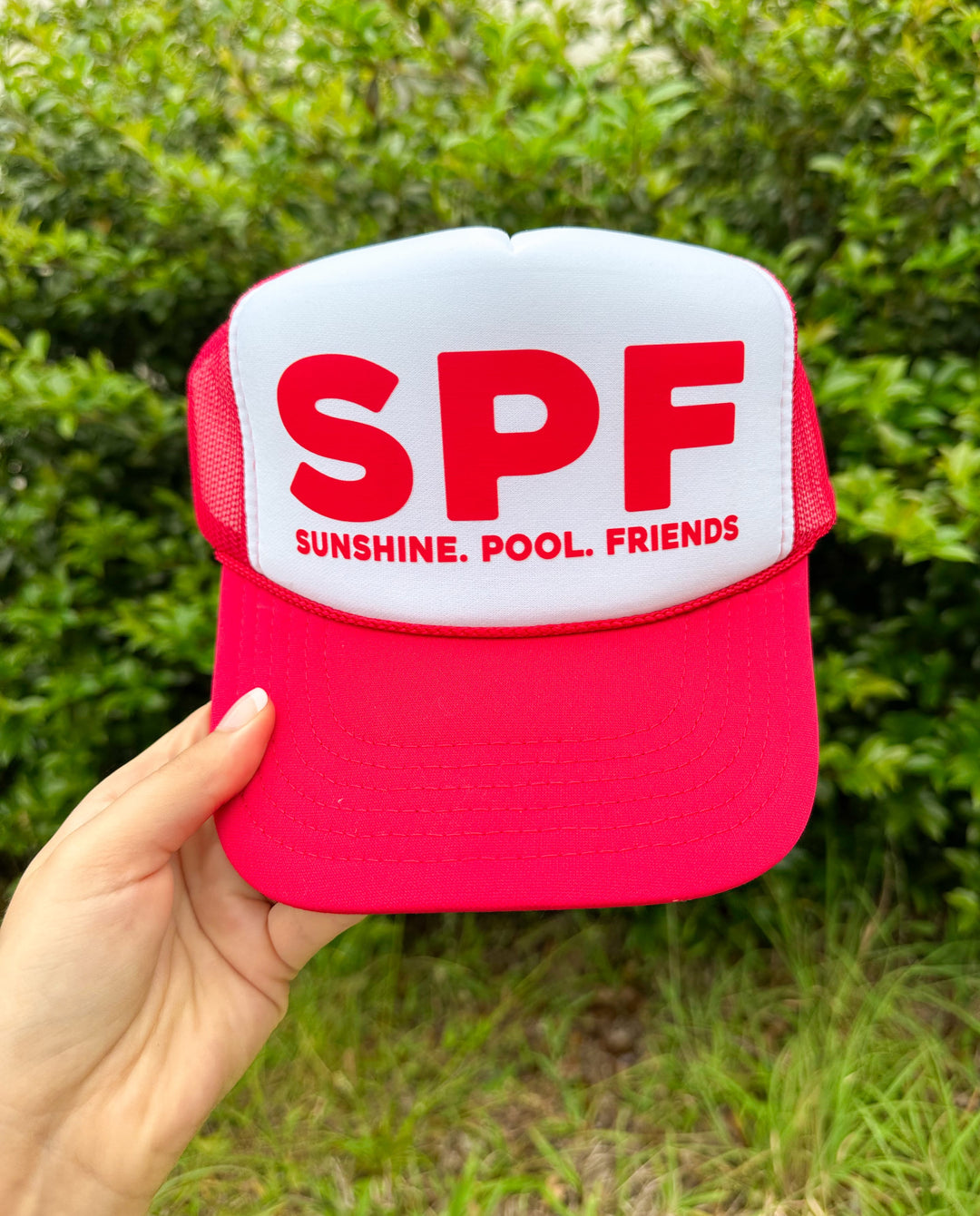SPF White/ Red Trucker Hat