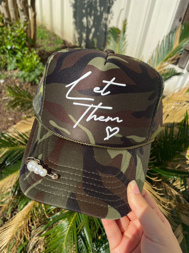 Let Them Full Camo Trucker