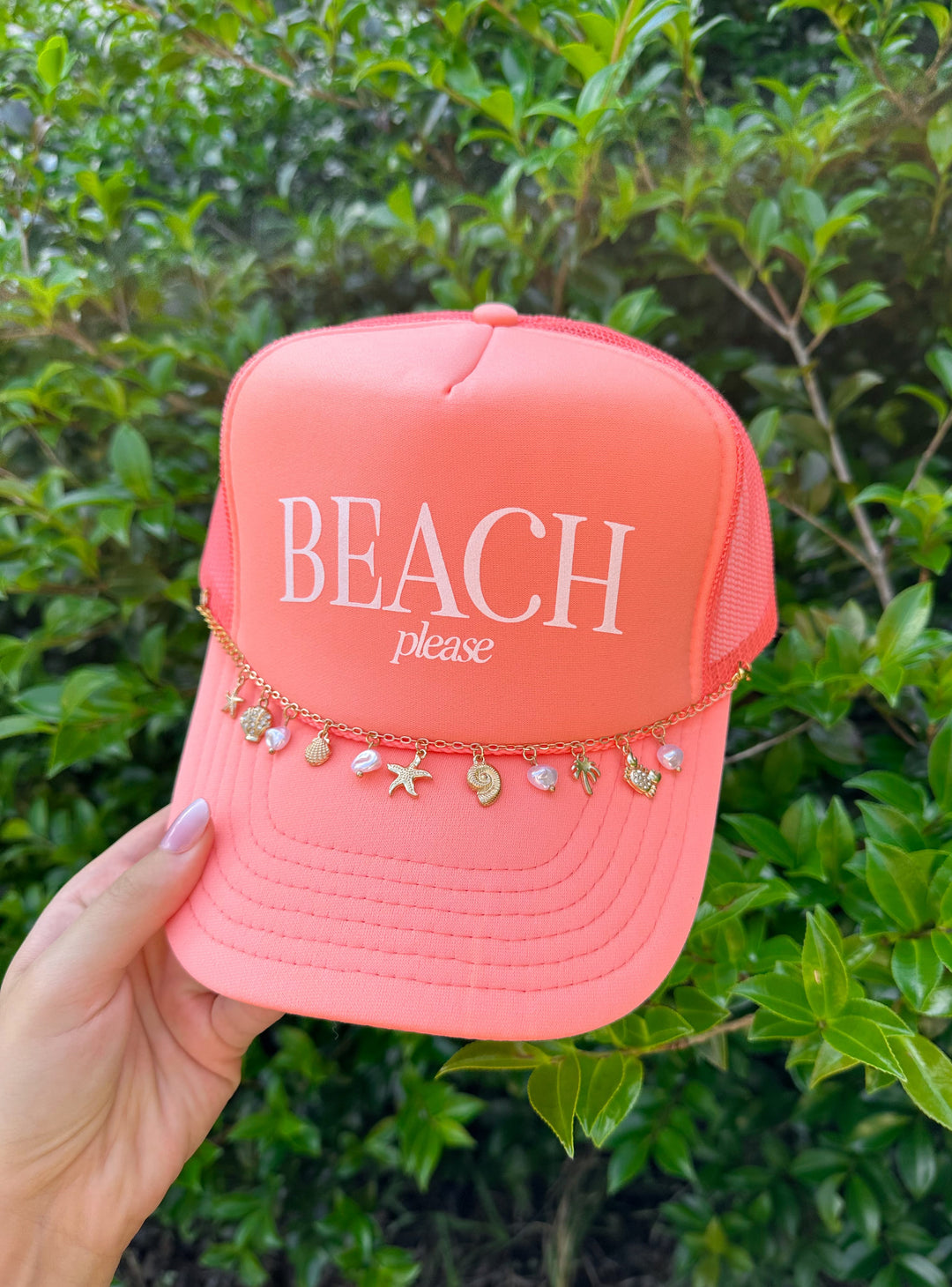 Beach Please Coral Trucker